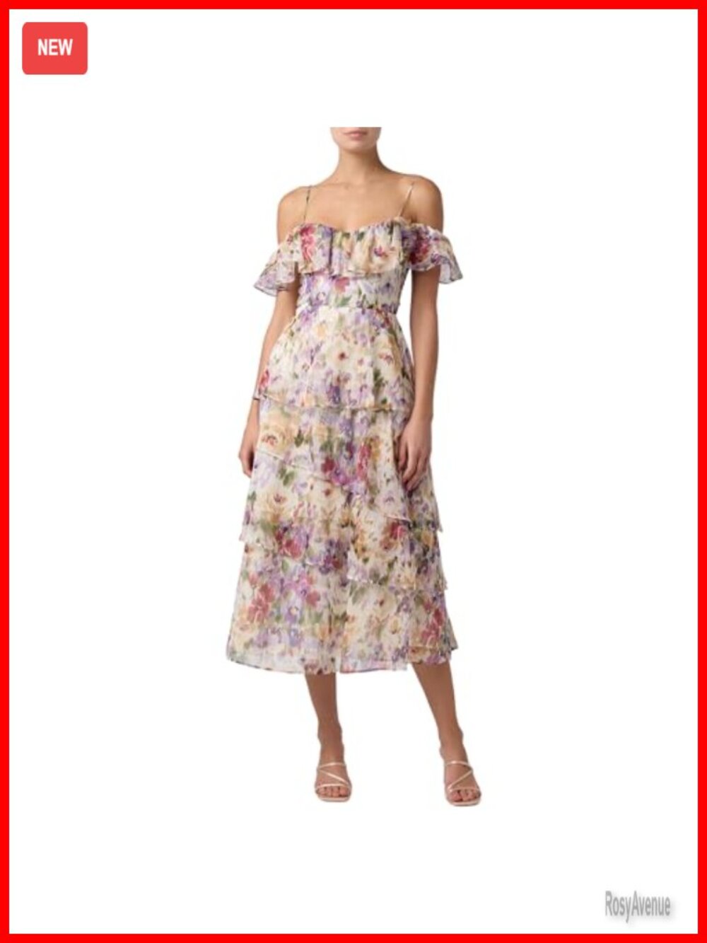 Lulus Landon Ruffle Midi Dress Off-Shoulder Wedding Guest